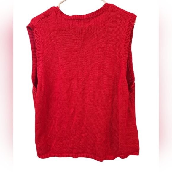 VTG. NUTCRACKER SLEEVELESS BUTTON-UP CHRISTMAS VEST. ORNAMENTS. SIZE LARGE. - Picture 2 of 10